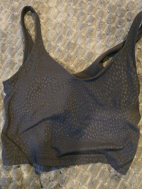 lululemon athletica Black Patterned Seamless Crop Sports Bra
